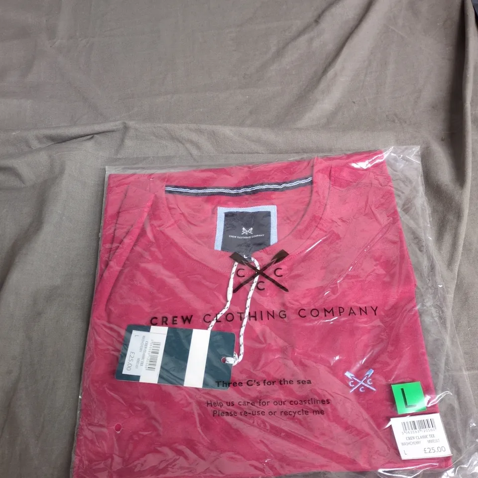 CREW CLOTHING COMPANY CLASSIC TEE – WASH CHERRY, UK L (L) – MWE001