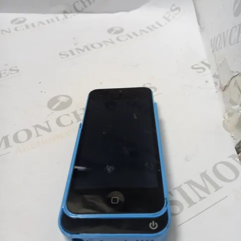 APPLE BLUE IPHONE 5C MODEL A1507 WITH CHARGING CASE