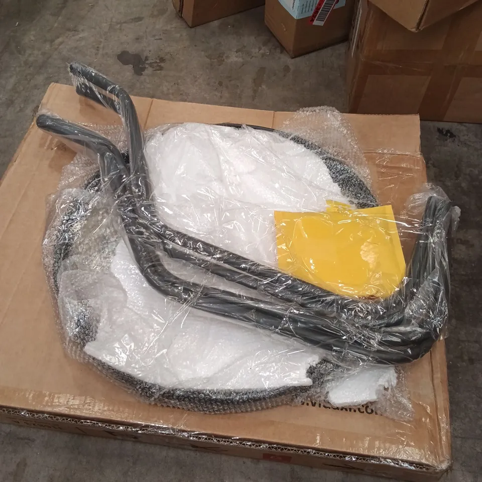 BOXED ROUND GLASS TABLE - BLACK/GLASS (1 BOX)