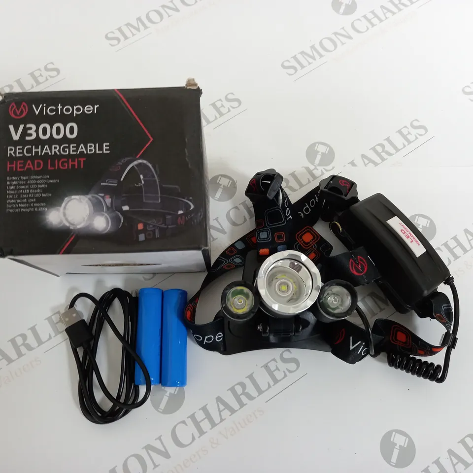 VICTOPER V3000 RECHARGEABLE HEAD LIGHT