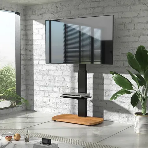 BOXED PEDESTAL TV STAND UPTO 65" OAK/BLACK