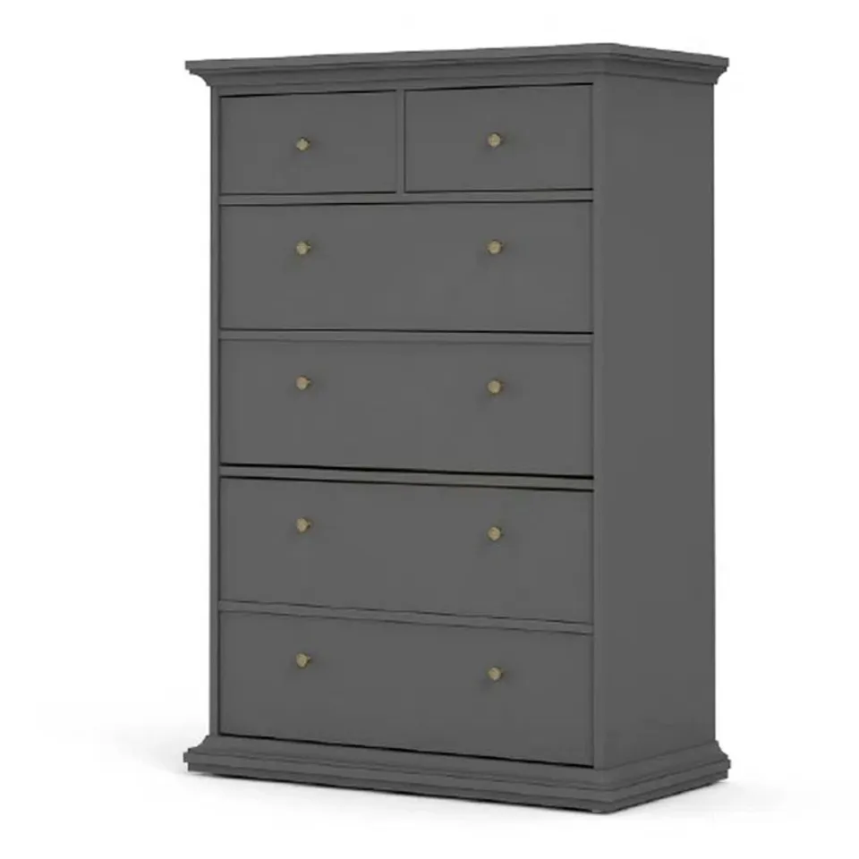 BOXED WOODBURN 96.2CM W 6 DRAWER CHEST OF DRAWERS (3 BOXES)