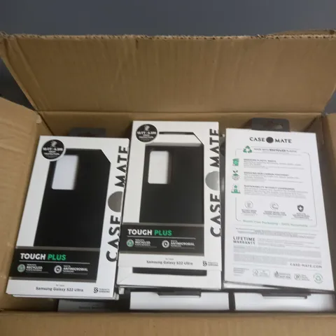 BOX OF APPROXIMATELY 35 CASEMATE TOUGH PLUS SAMSUNG GALAXY S22 ULTRA PHONE CASES IN BLACK