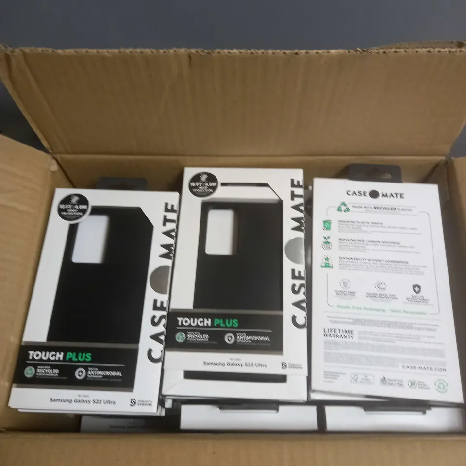 BOX OF APPROXIMATELY 35 CASEMATE TOUGH PLUS SAMSUNG GALAXY S22 ULTRA PHONE CASES IN BLACK
