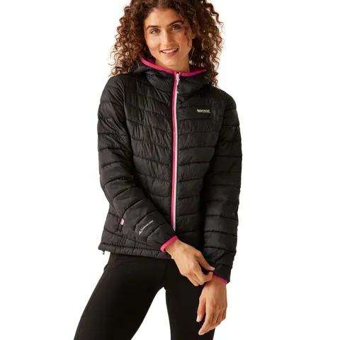 REGATTA WOMENS HOODED HILLPACK II JACKET BLACK SIZE 20