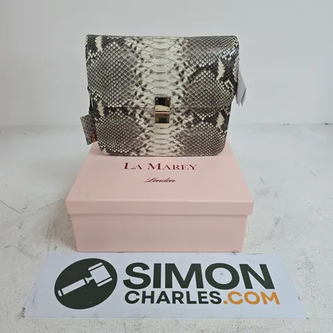 BOXED LA MAREY LONDON SNAKESKIN-PRINT HANDBAG