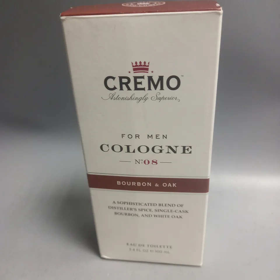 BOXED CREMO N0 8 COLOGNE FOR MEN BOURBON & OAK EAU DE TOILETTE 100ML