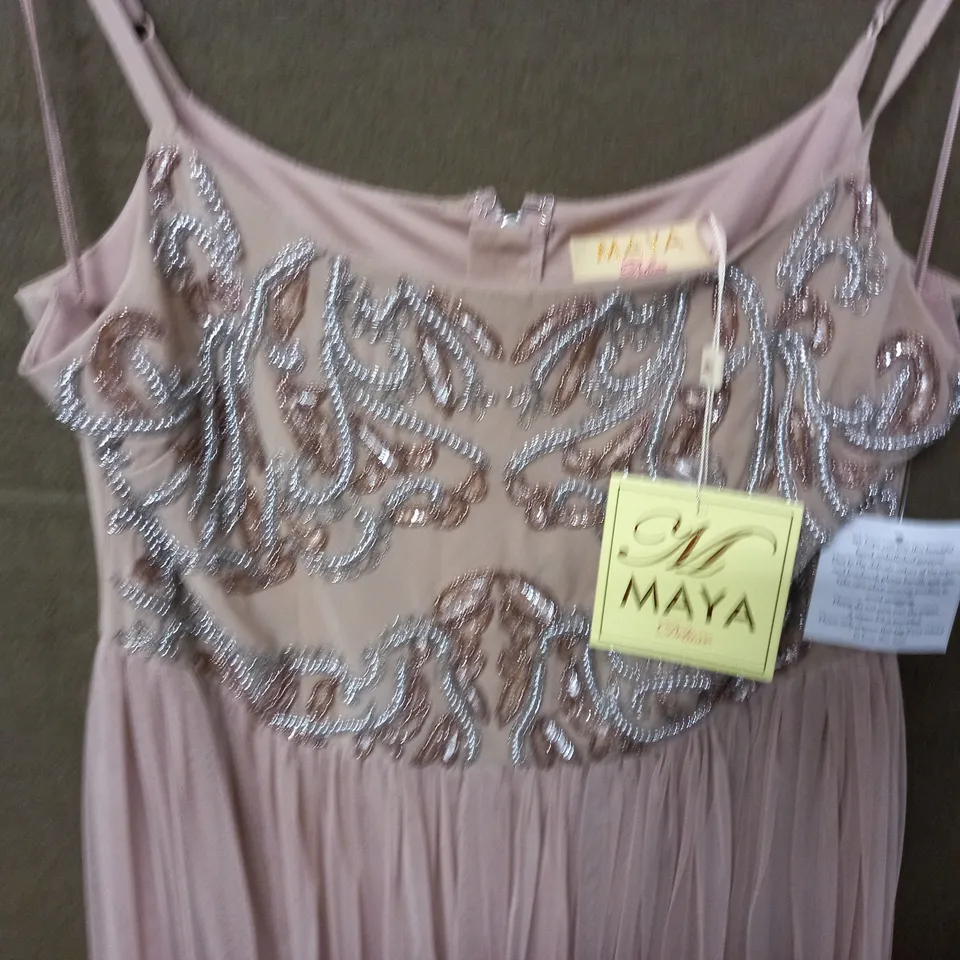 MAYA DELUXE EMBELLISHED DRESS IN TAUPE - 16