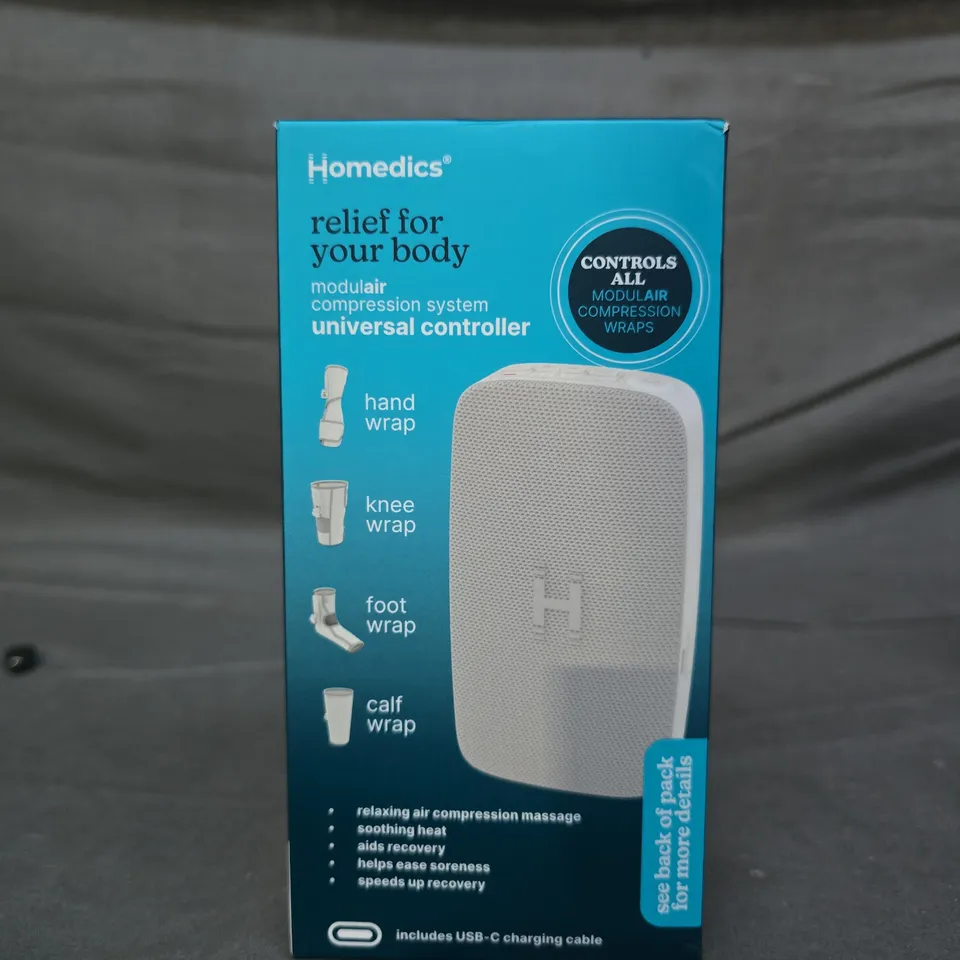 BOXED HOMEDICS MODULAR COMPRESSION SYSTEM – UNIVERSAL CONTROLLER WITH HAND, KNEE, FOOT & CALF WRAPS