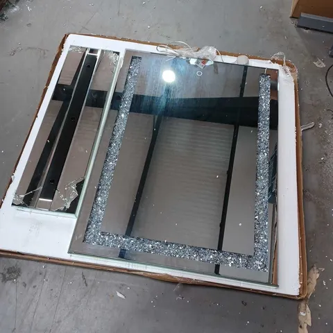 JM BY JULIEN MACDONALD LARGE ENCAPSULATED CRYSTAL LIGHT UP TABLE MIRROR - COLLECTION ONLY