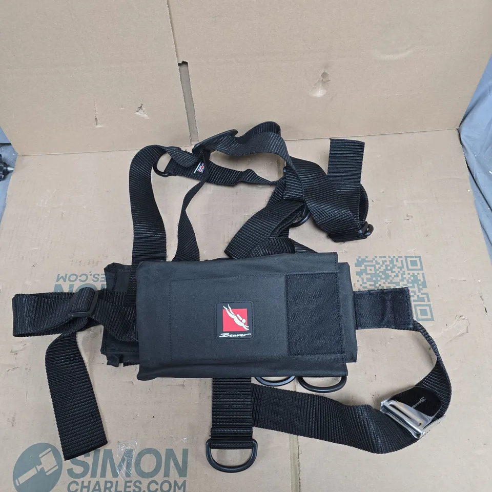 LARGE BAG OF BEAVER SPORTS SCUBA GEAR INCLUDING WEIGHT BELTS & VESTS WITH POUCHES TO ADJUST THE WEIGHT - COLLECTION ONLY 