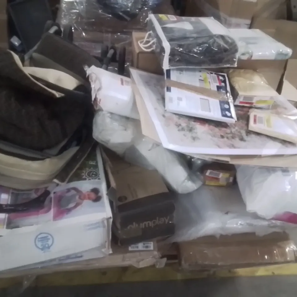 PALLET OF HOUSEHOLD GOODS TO INCLUDE;KIDS SLIDE,SWING SET,PRAM