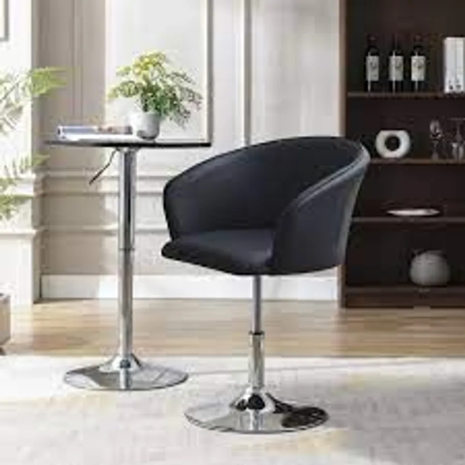 BOXED RASTO GREY PU LEATHER SWIVEL BARREL CHAIR (1 BOX)