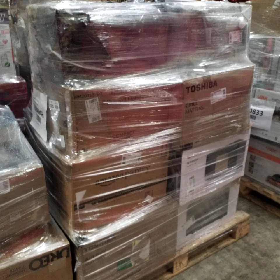 PALLET OF APPROXIMATELY 15 UNPROCESSED RAW RETURN MICROWAVES TO INCLUDE;