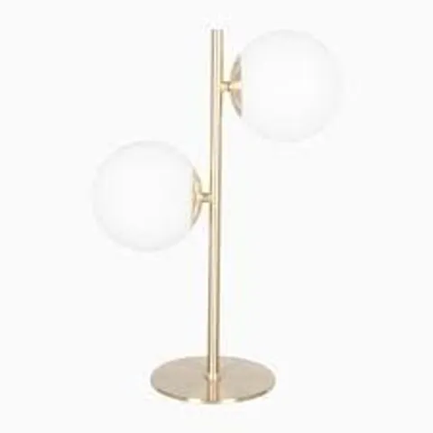 BOXED PACIFIC LIFESTYLE ASTEROPE WHITE ORB AND GOLD METAL TABLE LAMP (1 BOX)