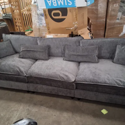 QUALITY DESIGNER 5 SEATER GREY FABRIC SOFA
