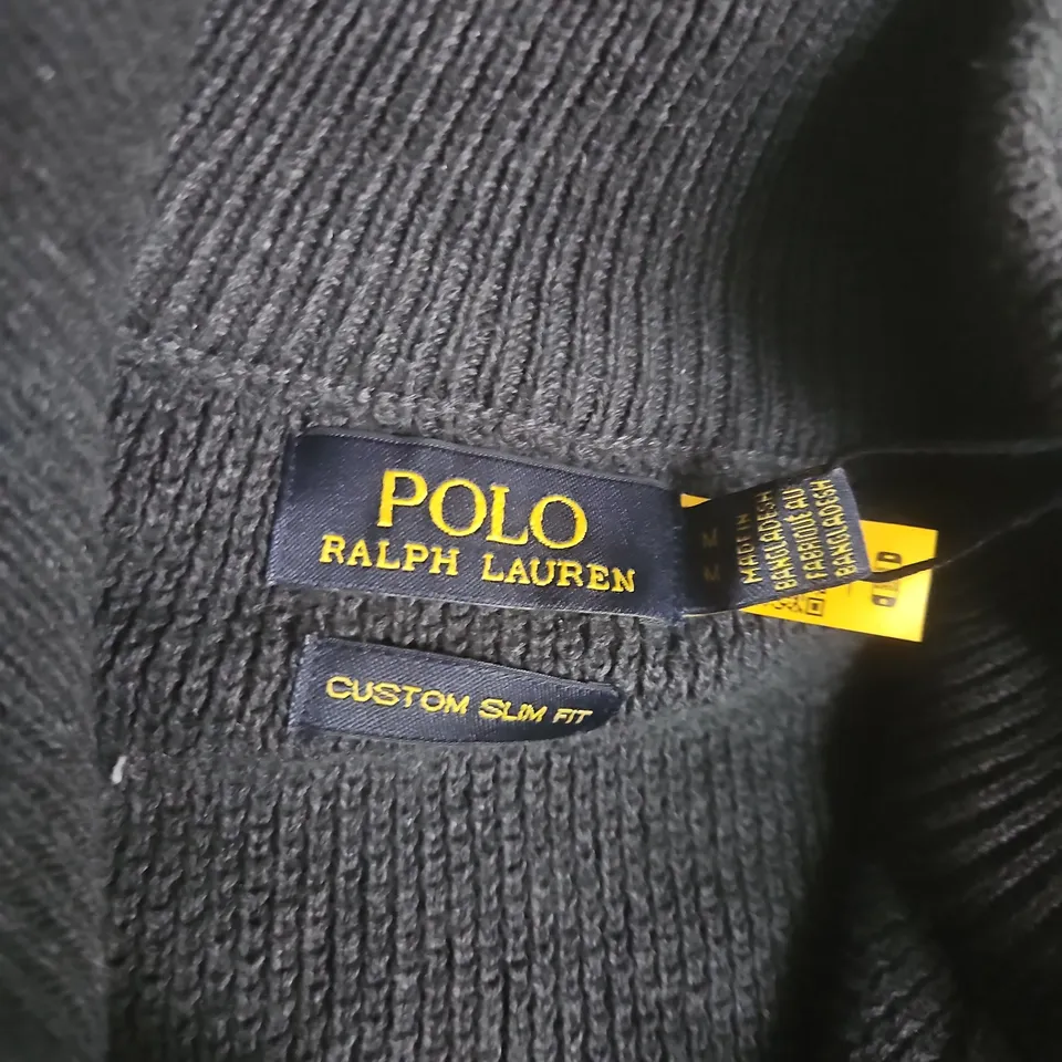 POLO RALPH LAUREN CUSTOM SLIM FIT KNIT JUMPER - NAVY, MEN'S - MEDIUM
