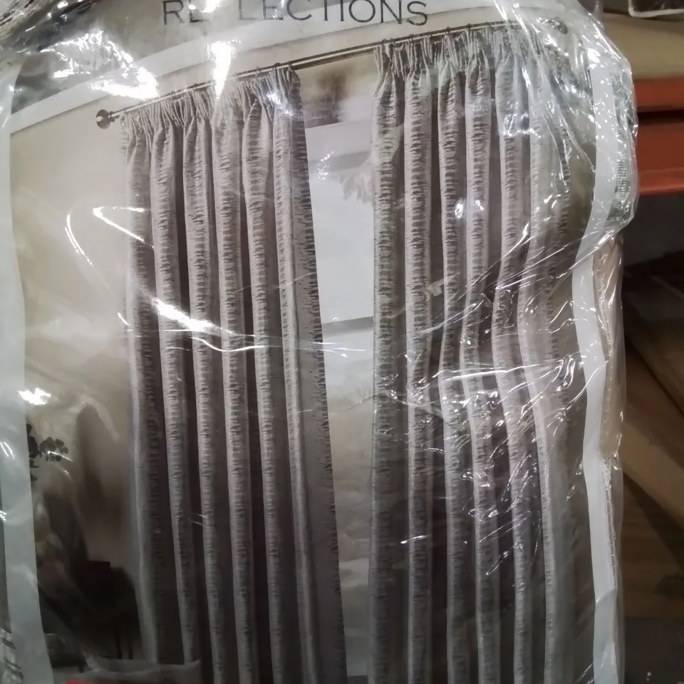 BAGGED AUBERON REFLECTIVE PENCIL PLEAT ROOM DARKENING CURTAINS 