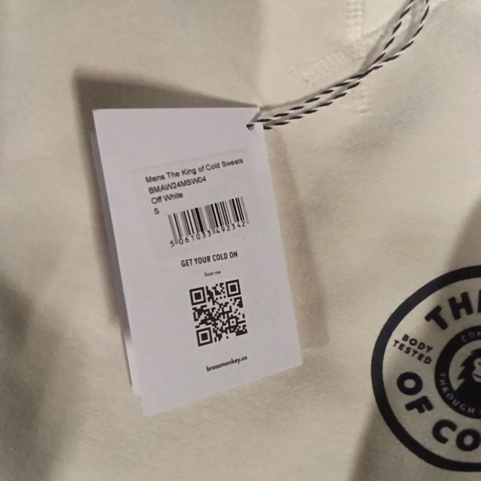 BOX OF BRASS MONKEY SWEATS - OFF WHITE SIZE SMALL APPROXIMATELY 10