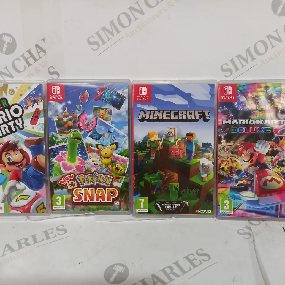 4 BOCED NINTENDO SWITCH GAMES INCLUDING MARIO POKEMON AND MINECRAFT