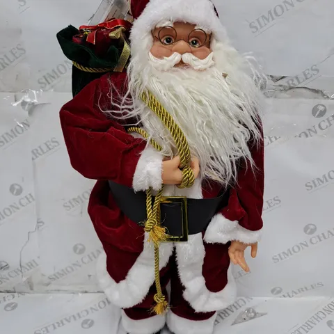BOXED FESTIVE PRE LIT SANTA TRADITIONAL 63CM