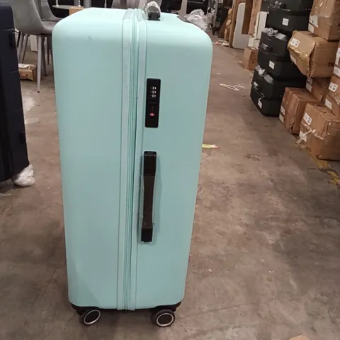 UNBOXED KEPLIN LUGG MEDIUM SIZE TRAVEL SUITCASE LIGHT BLUE COLOUR WITH WHEELS AND LOCK NUMBERS 