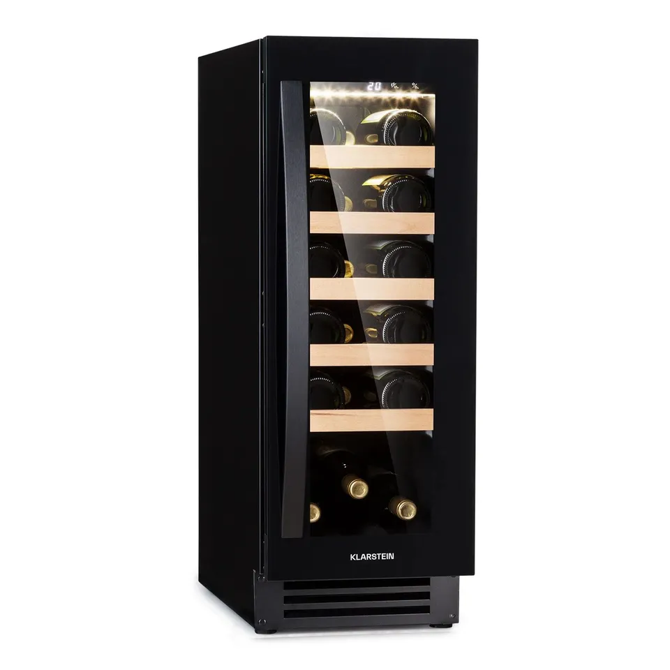 KLARSTEIN VINOVILLA 30CM 20 BOTTLES BUILT-UNDER WINE FRIDGE BLACK