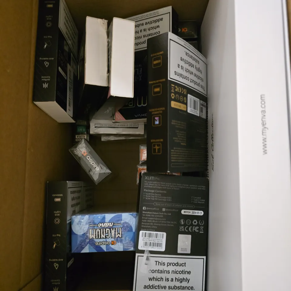 APPROXIMATELY 15 ASSORTED E-CIGARETTE PRODUCTS TO INCLUDE - ASPIRE, OXVA, VAPORESSO ETC 