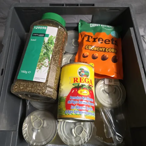 APPROXIMATELY 10 FOOD PRODUCTS TO INCLUDE CRUNCHY CORN, BASIL & PEELED TOMATOES 