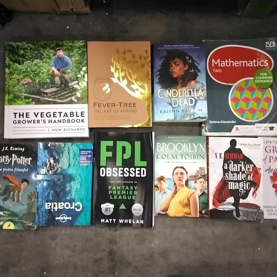 PALLET OF BOOKS INCLUDING THE VEGETABLE GROWER'S HANDBOOK, CINDERALLA IS DEAD, GRIEF OF A PARENT AND LOSS, LIBRARY LION, DEAD SPACE EXTRACTION, THE SIMPLE FISHING GUIDEBOOK 