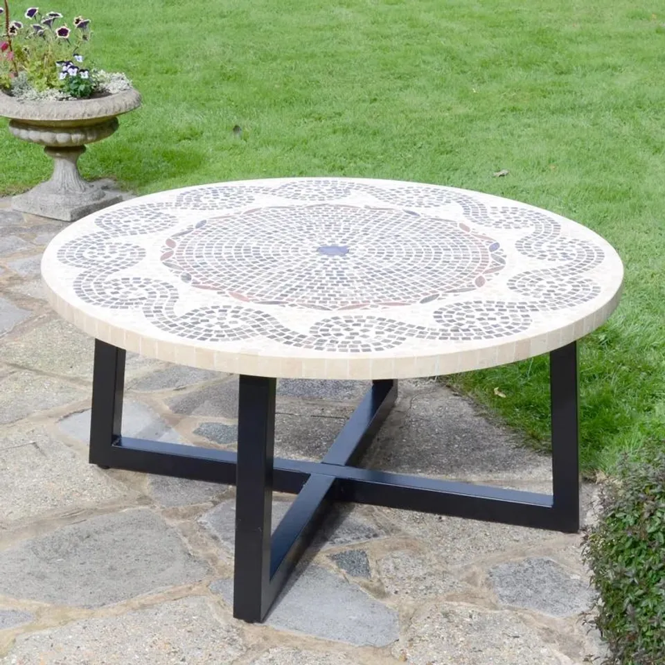 BOXED BLETSOE GARDEN STONE MOSAIC COFFEE TABLE ( 2 boxes)