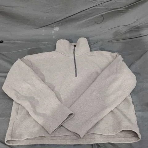 UNIQLO ZIP PULLOVER – TAUPE, SIZE XS