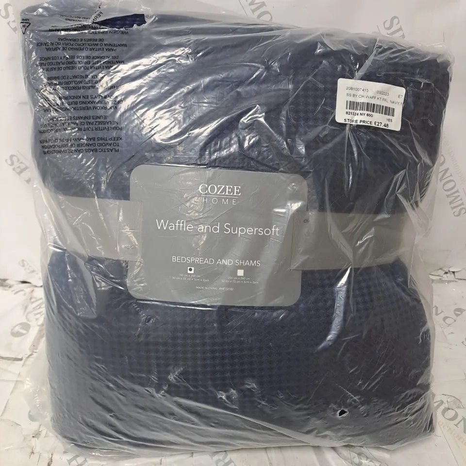 SUPERSOFT BY COZEE HOME WAFFLE KNIT FILLED BEDSPREAD - 250 X 260