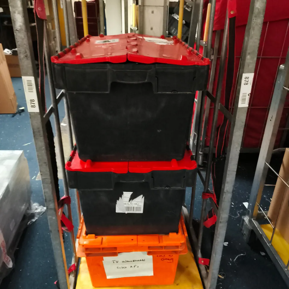 LOT OF 3 LARGE PLASTIC STORAGE BOXES