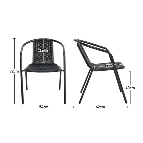 BOXED AARON MICHAEL STACKING PATIO DINING ARMCHAIR - SET OF 6 (1 BOX)
