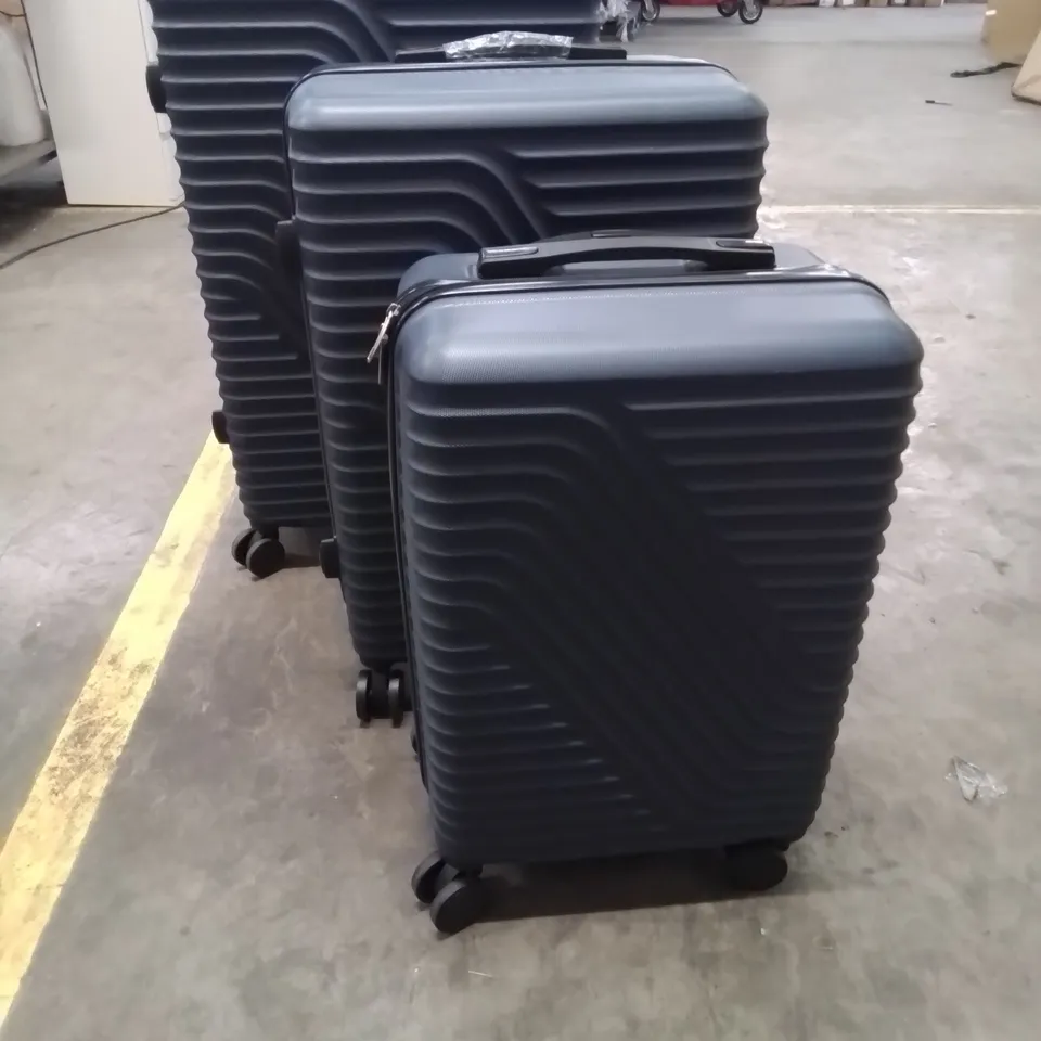SET OF 3 NAVY HEAVY DUTY TRAVEL SUITCASE 