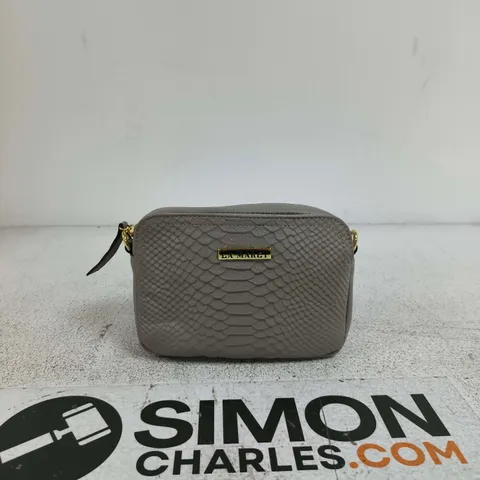 LA MAREY GREY SNAKESKIN-EFFECT CROSSBODY BAG