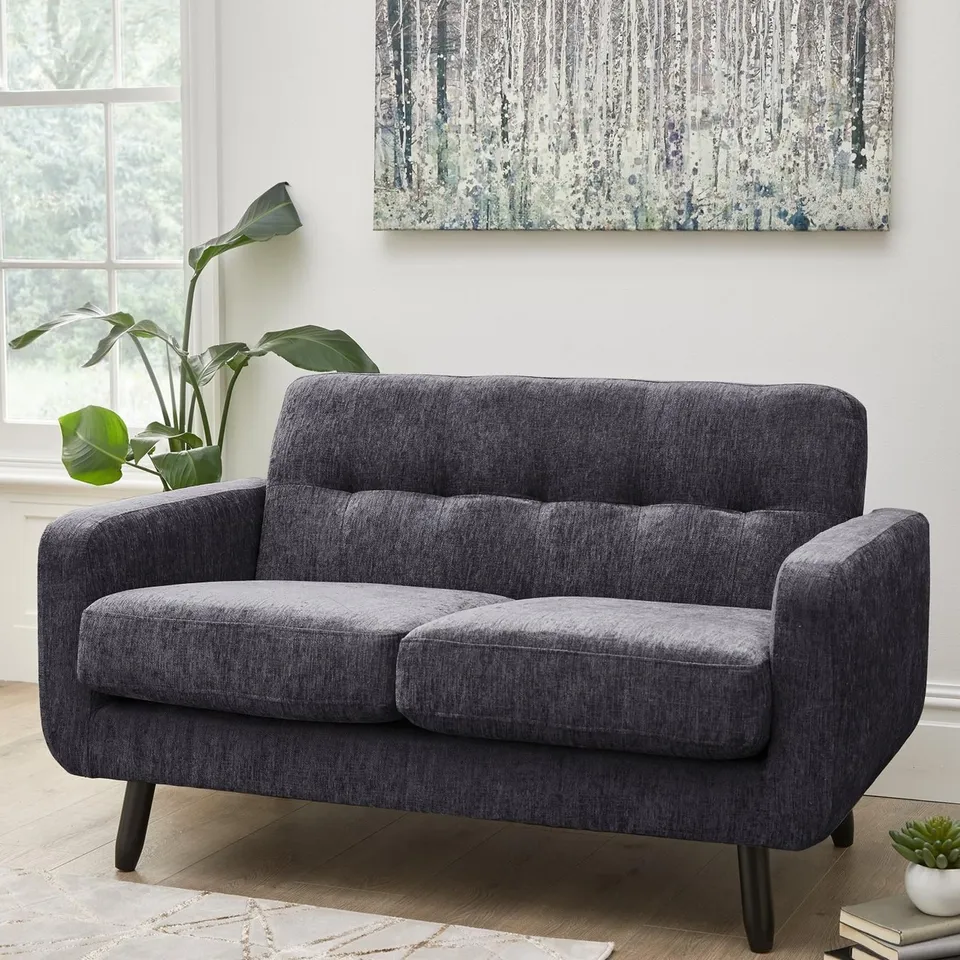 BOXED OSLO SLATE TWO SEATER SOFA