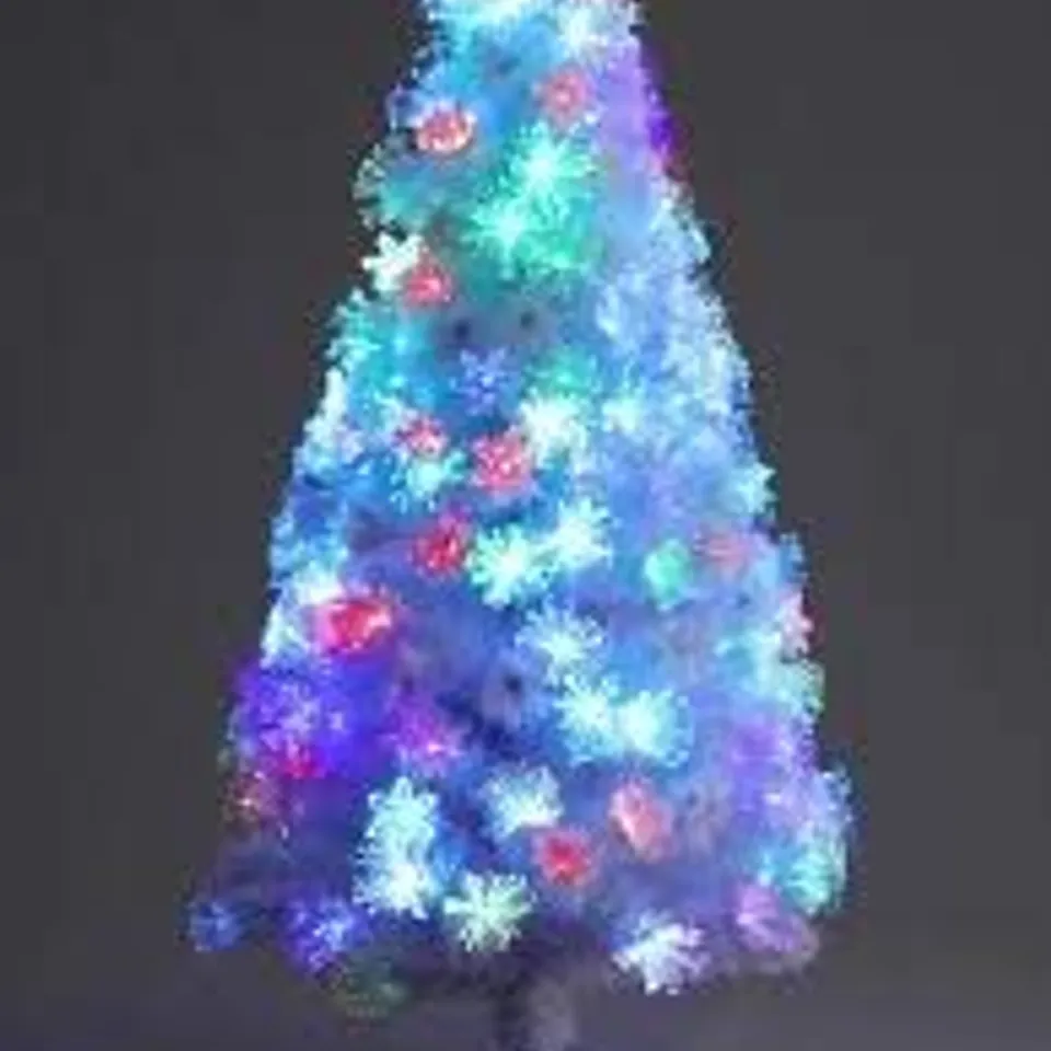 BOXED FESTIVE 5FT WHITE FIBRE OPTIC CHRISTMAS TREE WITH STAR TOPPER (1 BOX) RRP £112.99