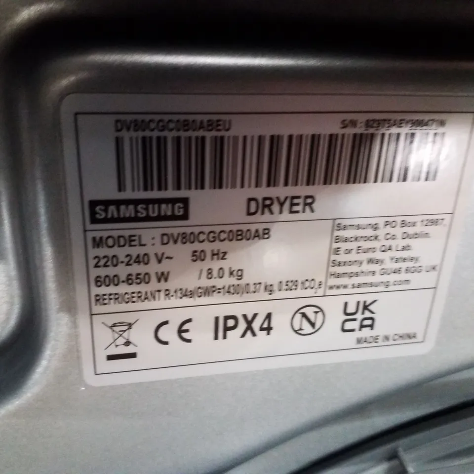 SAMSUNG SERIES 5 FREESTANDING WASHING MACHINE IN BLACK - DV80CGC0B0ABEU