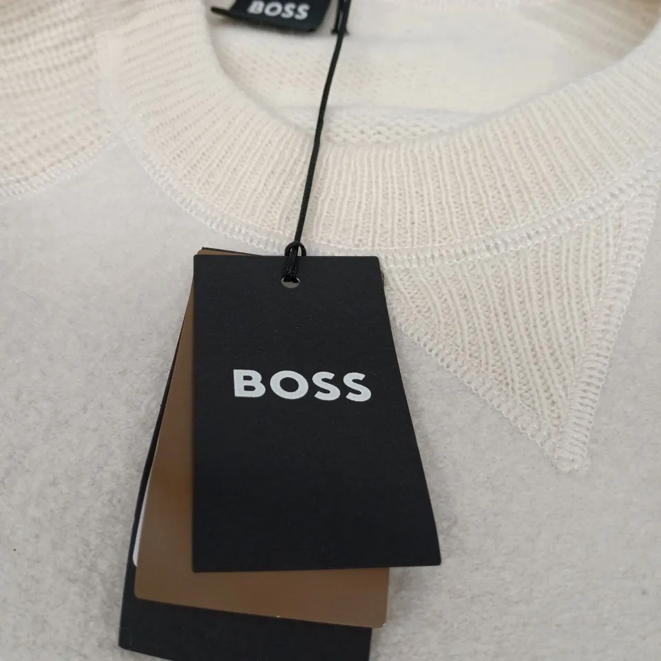 HUGO BOSS H HERO CREAM KNIT JUMPER SIZE XL