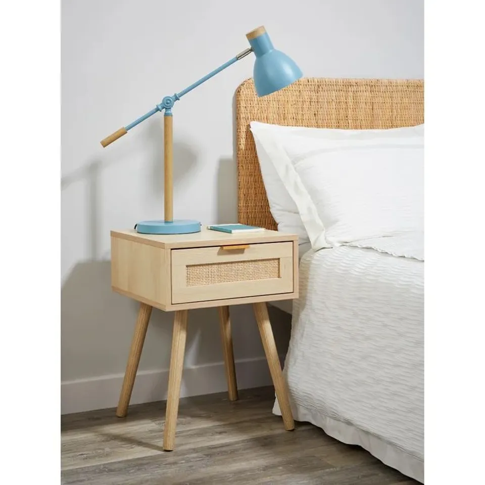 BOXED CETTO WICKER/RATTAN BEDSIDE TABLE (1 BOX)