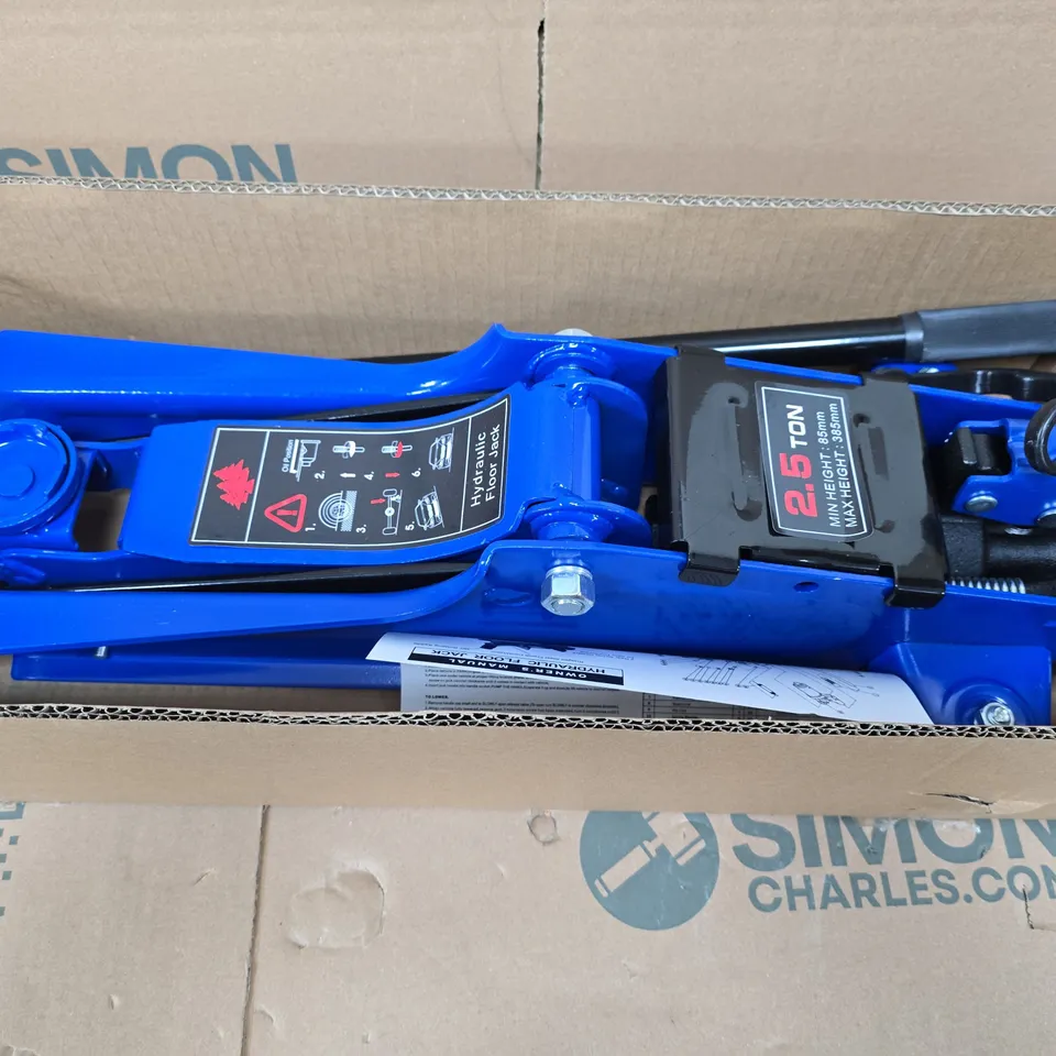 HYDRAULIC FLOOR JACK – BLUE, 2.5-TONNE CAPACITY