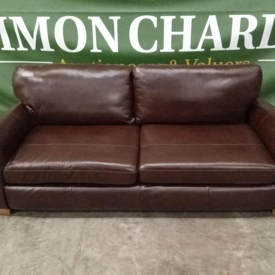 BAILEY 4 SEATER LEATHER SOFA - CHOCOLATE RRP £949
