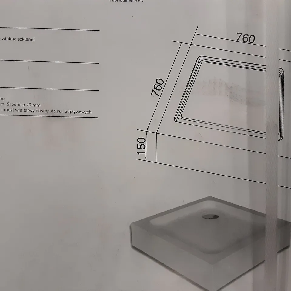 BOXED LAGAN SHOWER TRAY  , 76X76X15CM 