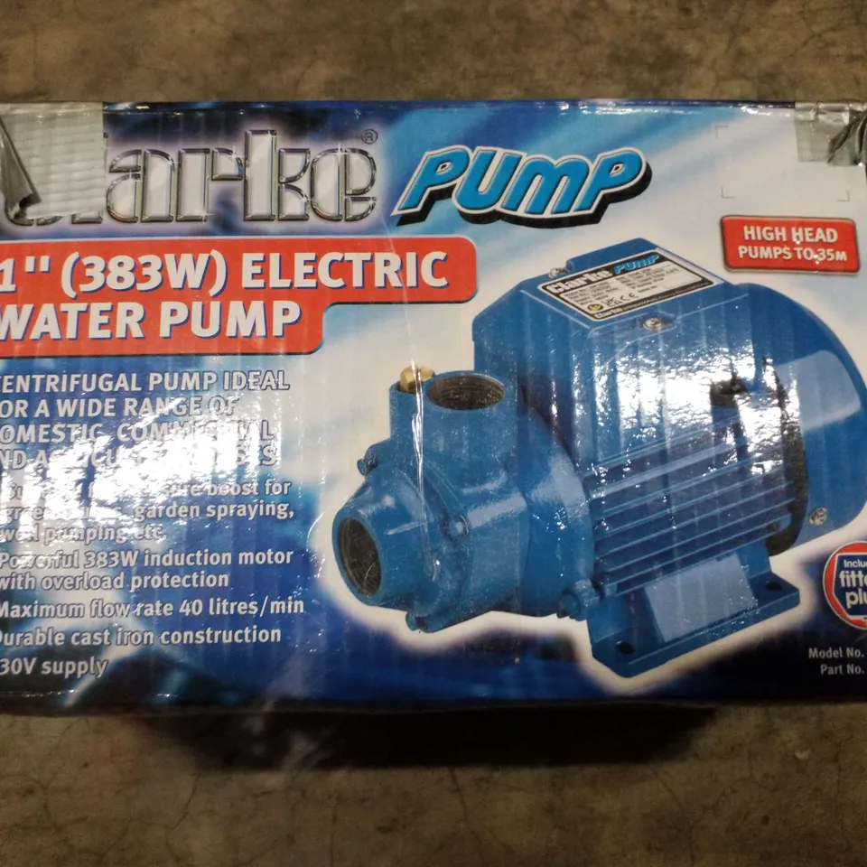 BOXED CLARKE BIP1000 1" 383W 40LPM 35M HEAD WATER PUMP (230V)