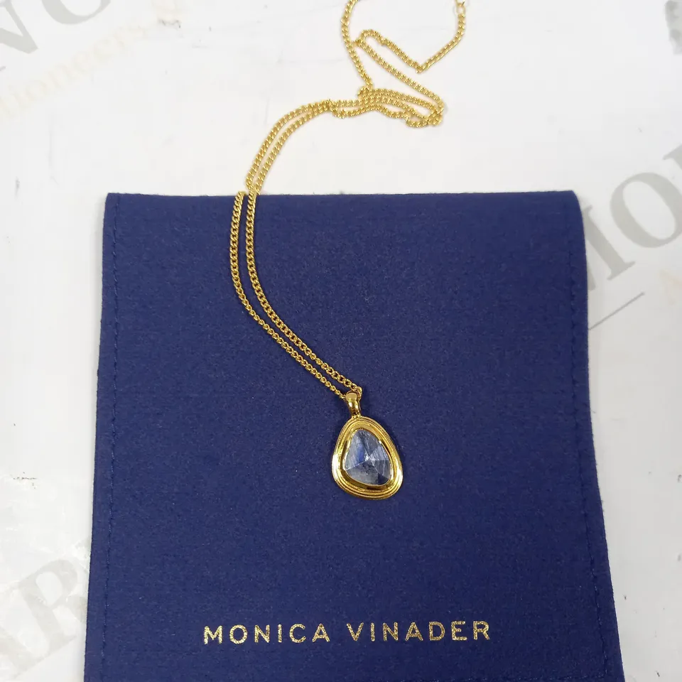 MONICA VINADER GOLD CHAIN BLUE STONE NECKLACE 