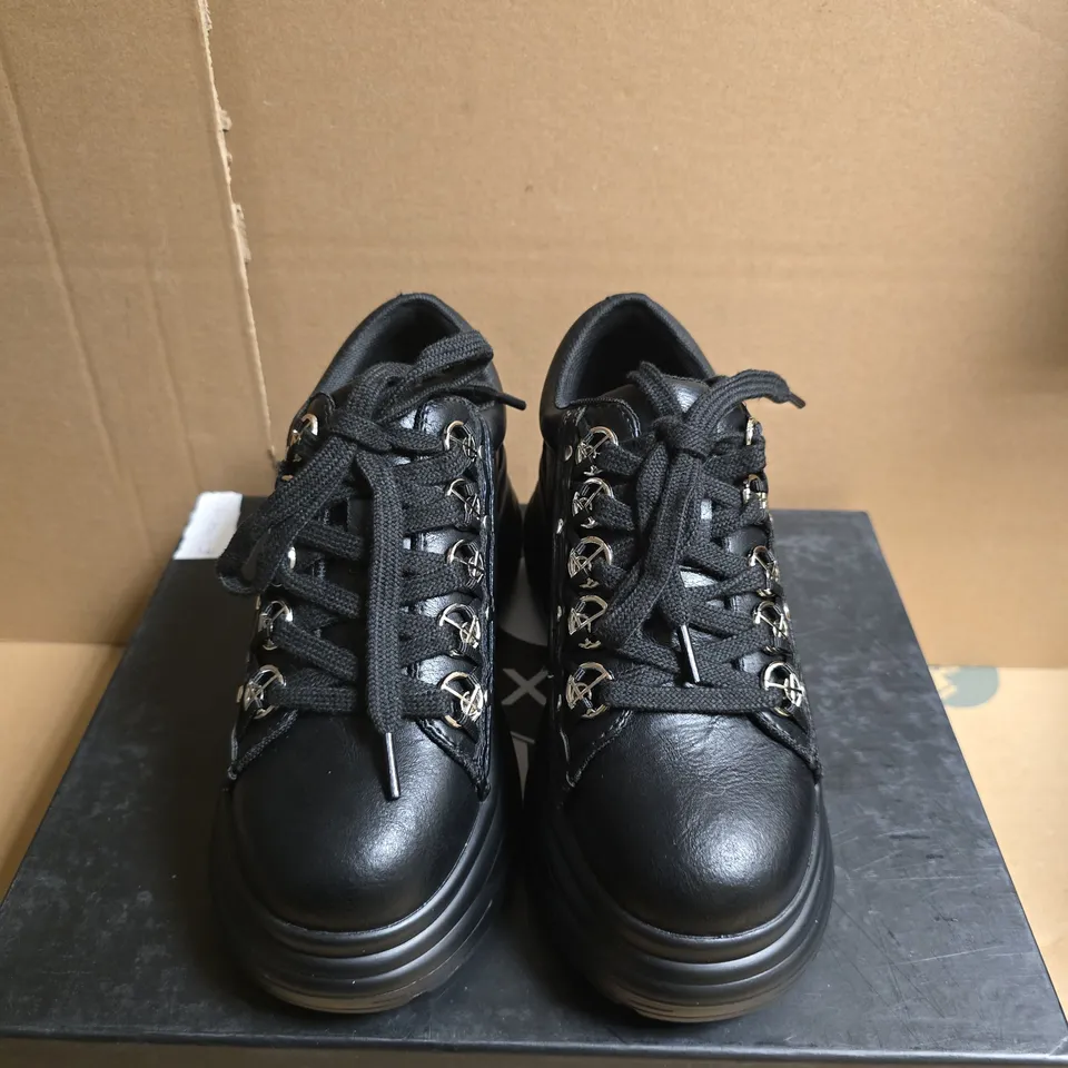 BOXED PAIR OF KOI X GHOST ZENITH CRUCIFIX CHUNKY TRAINERS – UK4, BLACK