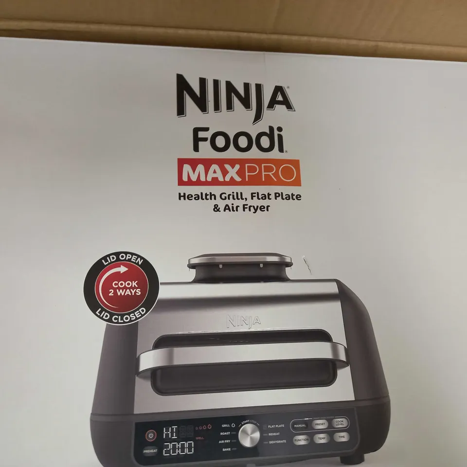 NINJA FOODI MAX PRO HEALTH GRILL, FLAT PLATE & AIR FRYER