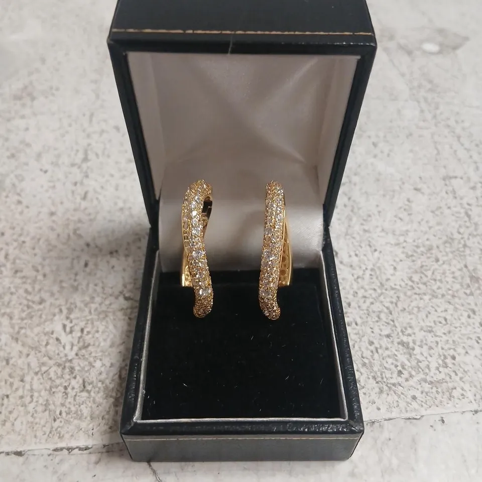 PAUL COSTELLO FOR DIAMONIQUE WAVE CHAIN LINK EARRINGS